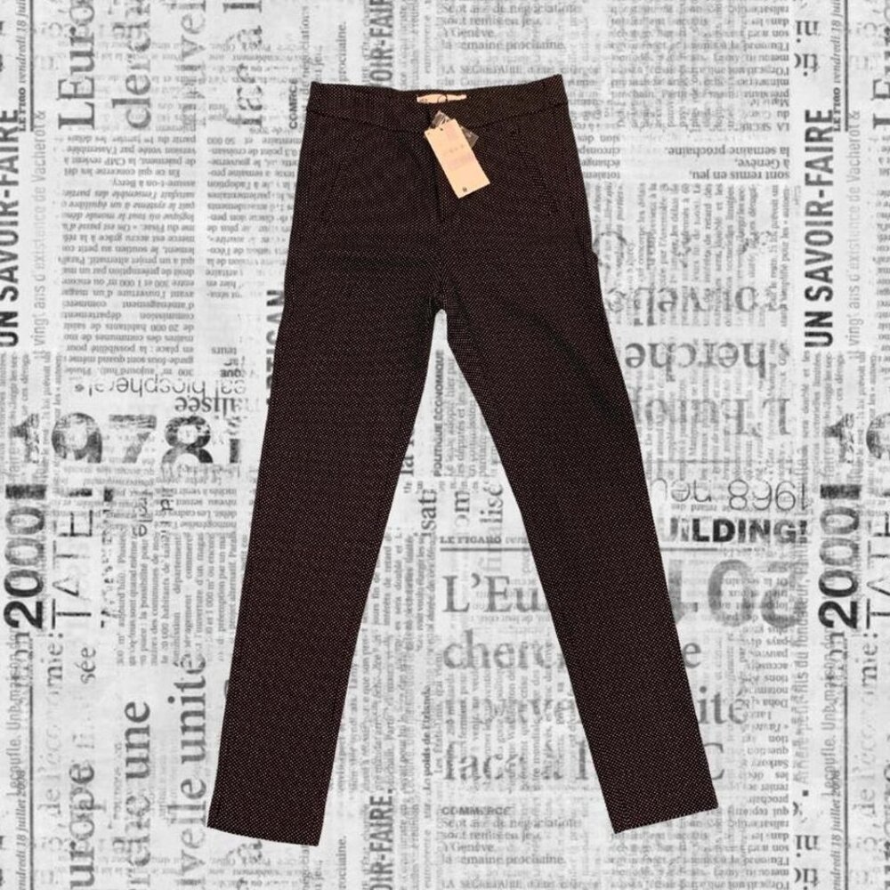 NWT black and white polka dot skinny cropped pants